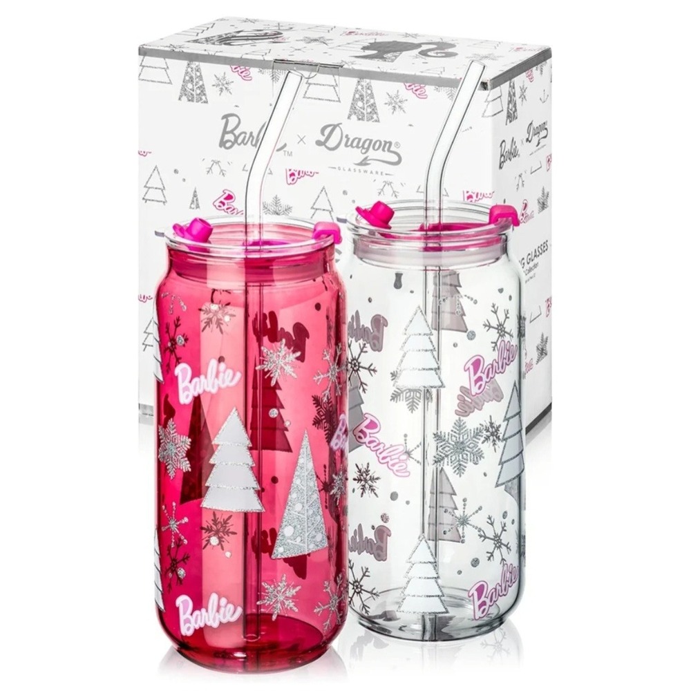 Barbie Christmas Drinking Glasses Set of 2 – 20oz Tumblers Dragon Glassware